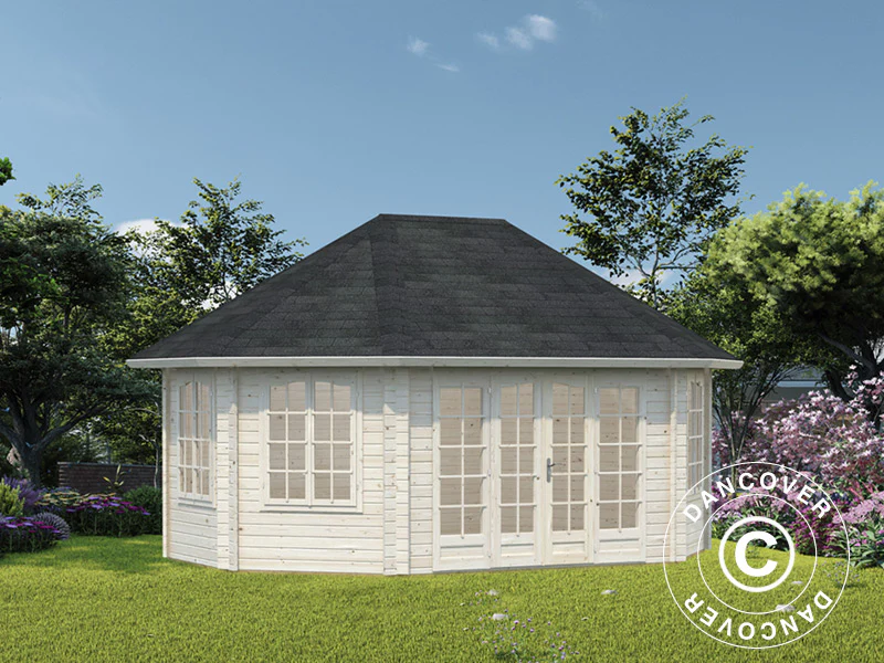 Pawilon drewniany z podłogą, 5,71x4,21x3,71m, 20,3m², naturalne drewno - Image 2