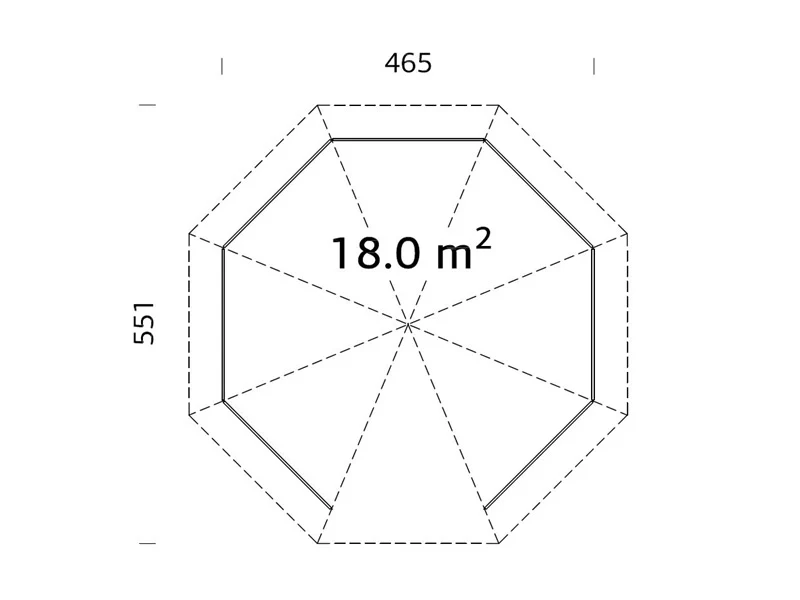 Pawilon drewniany z podłogą drewnianą, 4,65x4,65x3,46m, 18m², Naturalne drewno - Image 7