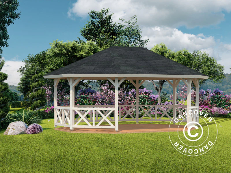 Pawilon drewniany z podłogą drewnianą, 4,67x6,17x3,62m, 25m², Naturalne drewno - Image 2