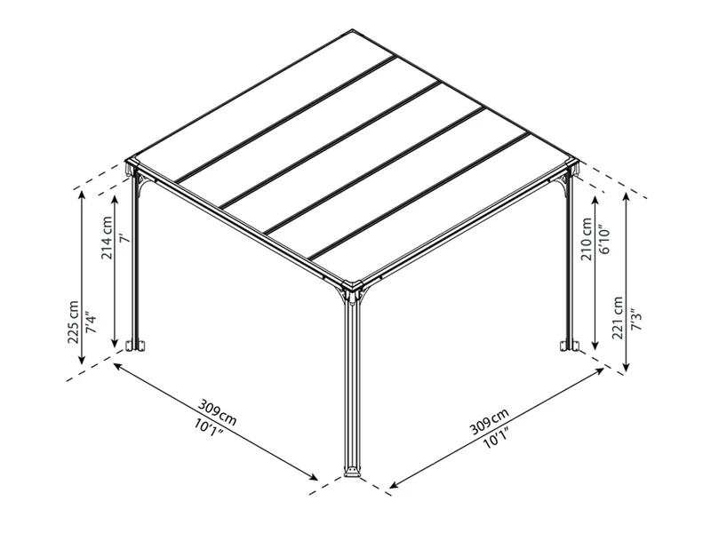 Pawilon Milano 3000, Palram/Canopia, 3,09x3,09x2,25m, Szary - Image 7