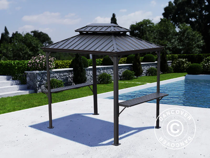 Pawilon ogrodowy BBQ San Antonio Alu+, 2,4x1,8m, Czarny - Image 3