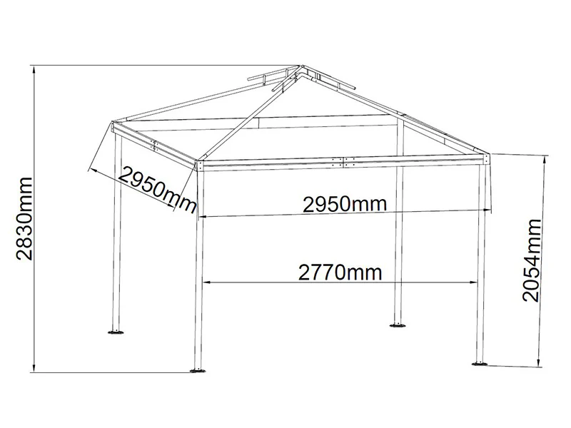 Pawilon ogrodowy Osiris 3x3m, Piasek - Image 10