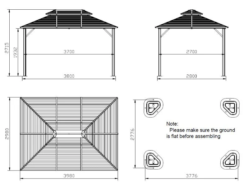 Pawilon ogrodowy San Bruno Steel+ z zasłonami i moskitierą, 3x4m, Brazowy - Image 7