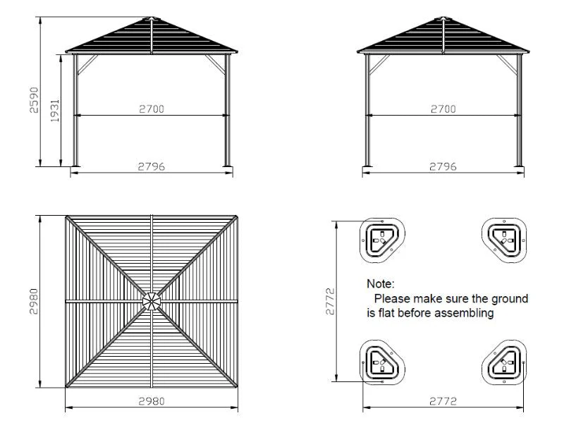 Pawilon ogrodowy San Luis Steel+ z zasłonami i moskitierą, 3x3m, Brazowy - Image 7