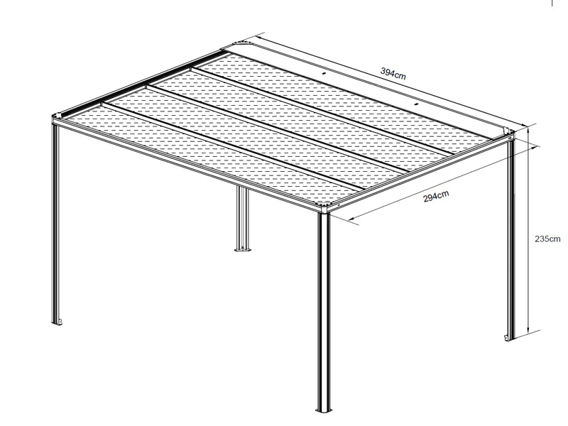 Pawilon Pergola San Fernando, 4x3m, Biały/Beżowy - Image 13