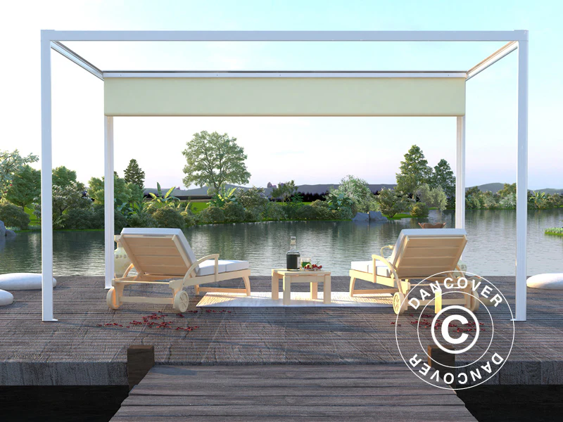 Pawilon Pergola San Fernando, 4x3m, Biały/Beżowy - Image 3