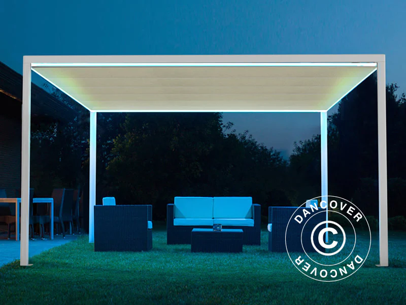 Pawilon Pergola San Fernando, 4x3m, Biały/Beżowy - Image 4