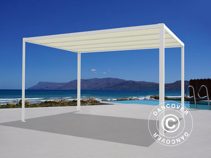 Pawilon Pergola San Fernando, 4x3m, Biały/Beżowy - Image 5