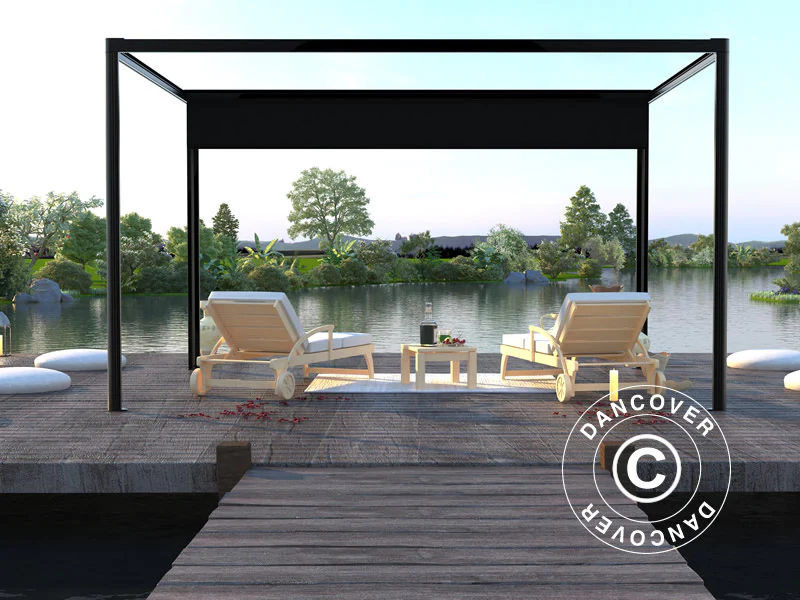 Pawilon Pergola San Fernando, 4x3m, Czarny/Ciemnoszary - Image 3