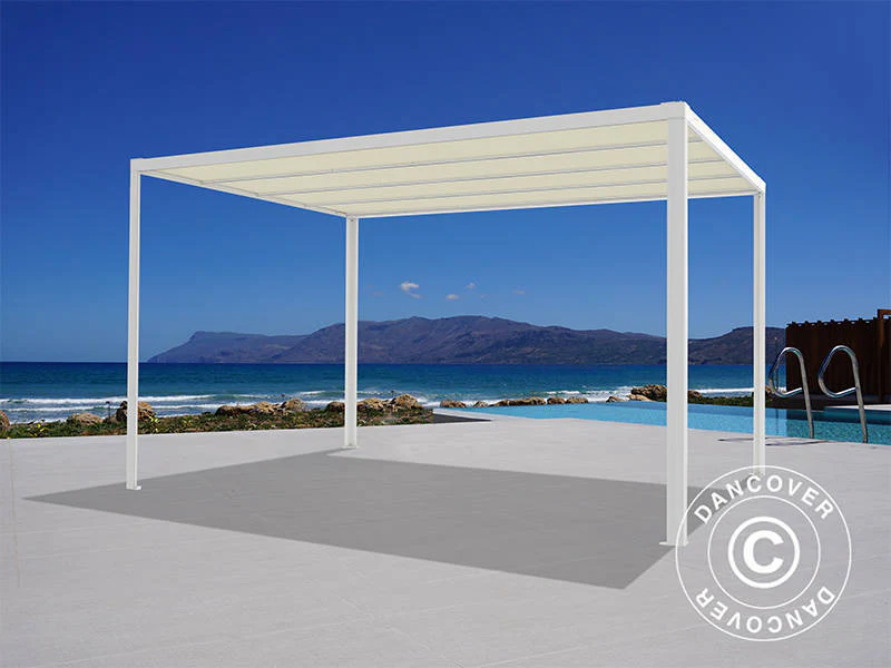 Pawilon Pergola San Fernando, 4x4m, Biały/Beżowy - Image 3
