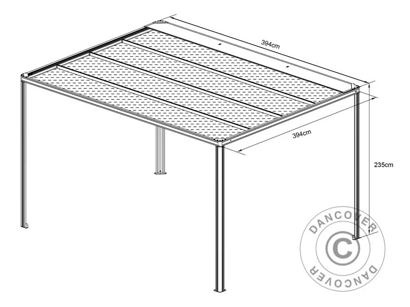 Pawilon Pergola San Fernando, 4x4m, Czarny/Ciemnoszary - Image 13