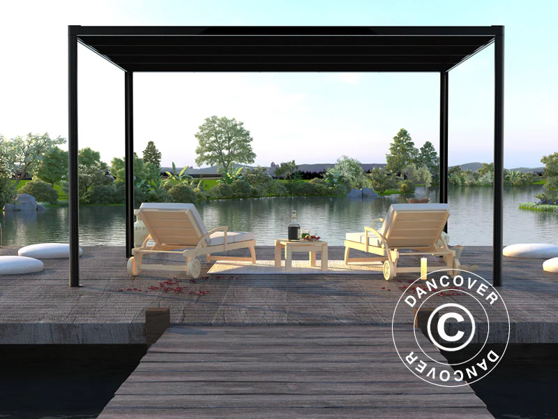 Pawilon Pergola San Fernando, 4x4m, Czarny/Ciemnoszary - Image 2