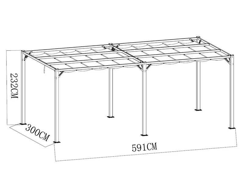 Pawilon Pergola Santa Cruz, 3x6m, Ciemny szary - Image 13