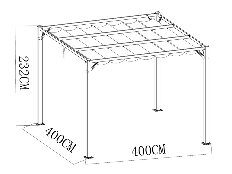 Pawilon Pergola Santa Cruz, 4x4m, Ciemny szary - Image 10