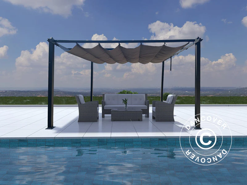 Pawilon Pergola Santa Cruz, 4x4m, Ciemny szary - Image 2
