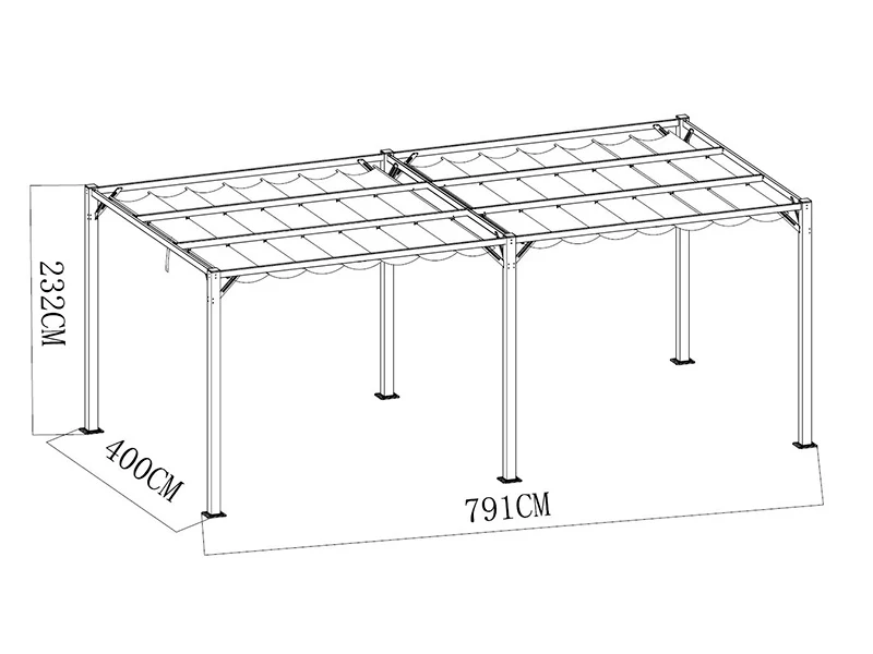 Pawilon Pergola Santa Cruz, 4x8m, Ciemny szary - Image 6