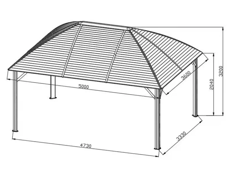 Pawilon San Jose z zasłonami i moskitierą, 3,6x5m, Mosiądz/Beż - Image 5