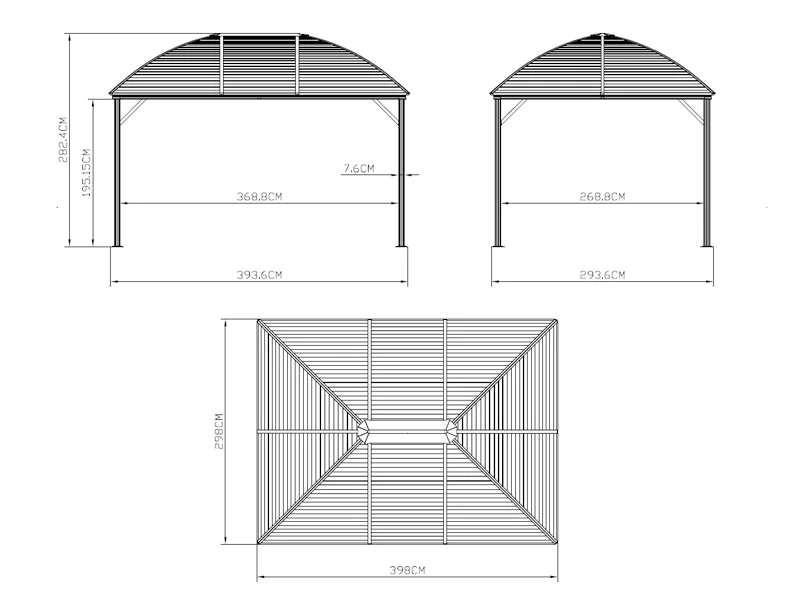 Pawilon San Jose Alu+ z zasłonami i moskitierą, 3x4m, Brąz - Image 9
