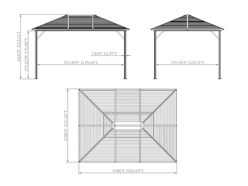 Pawilon San Luis Alu+ z zasłonami i moskitierą, 3x4m, Brąz - Image 8