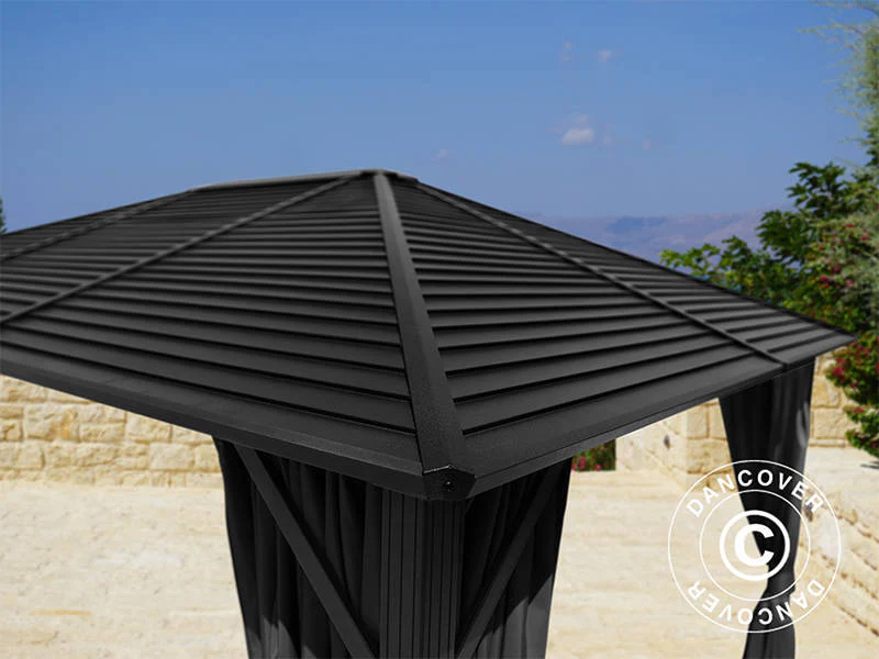 Pawilon San Luis Alu+ z zasłonami i moskitierą, 3x4m, Czarny - Image 3