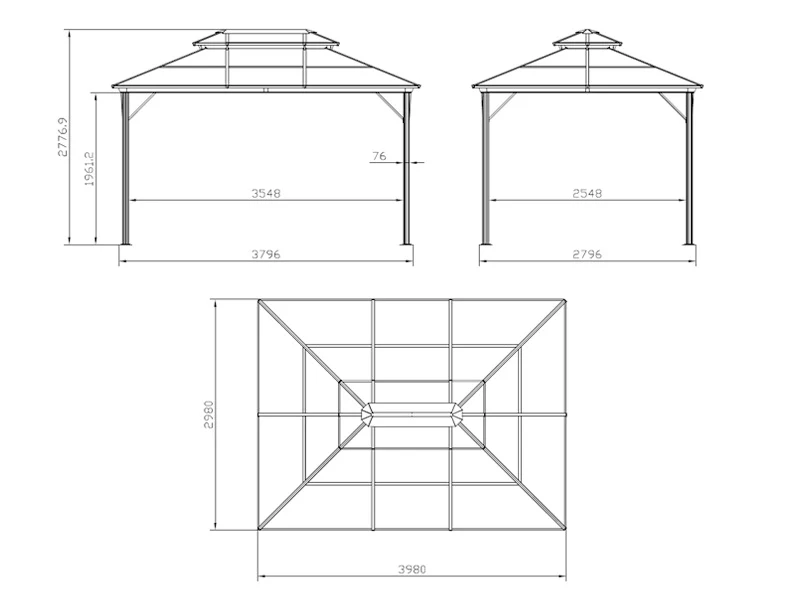 Pawilon Santa Ana Alu+ z zasłonami i moskitierą, 3x4m, Brąz - Image 7