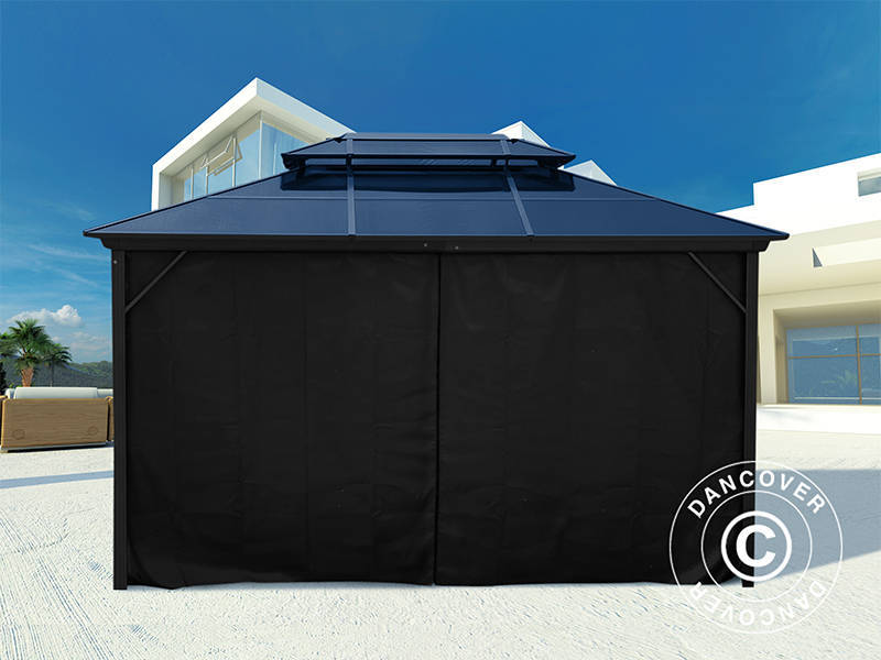 Pawilon Santa Ana Alu+ z zasłonami i moskitierą, 3x4m, Czarny - Image 12