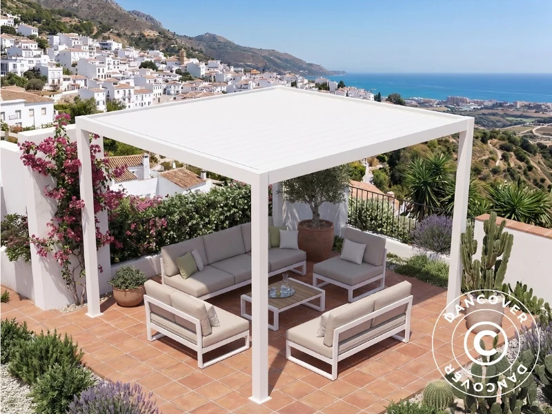 Pergola pawilon ogrodowy bioklimatyczny San Pablo Steel+, 3x3m, Biały - Image 3