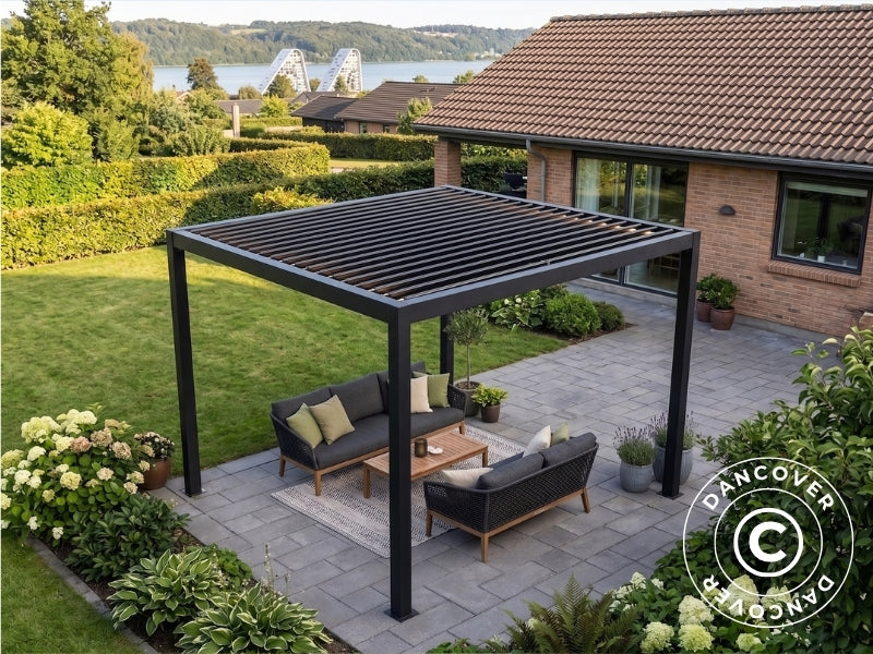 Pergola pawilon ogrodowy bioklimatyczny San Pablo Steel+, 3x3m, Czarny - Image 3