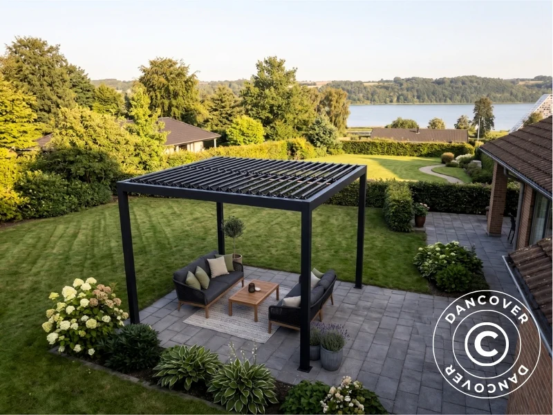 Pergola pawilon ogrodowy bioklimatyczny San Pablo Steel+, 3x3m, Czarny - Image 5