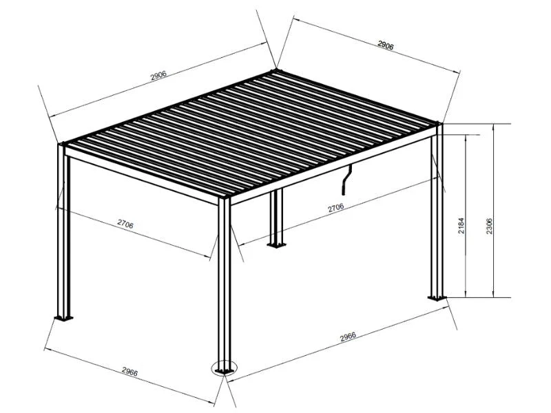 Pergola pawilon ogrodowy bioklimatyczny San Pablo Steel+, 3x3m, Czarny - Image 6