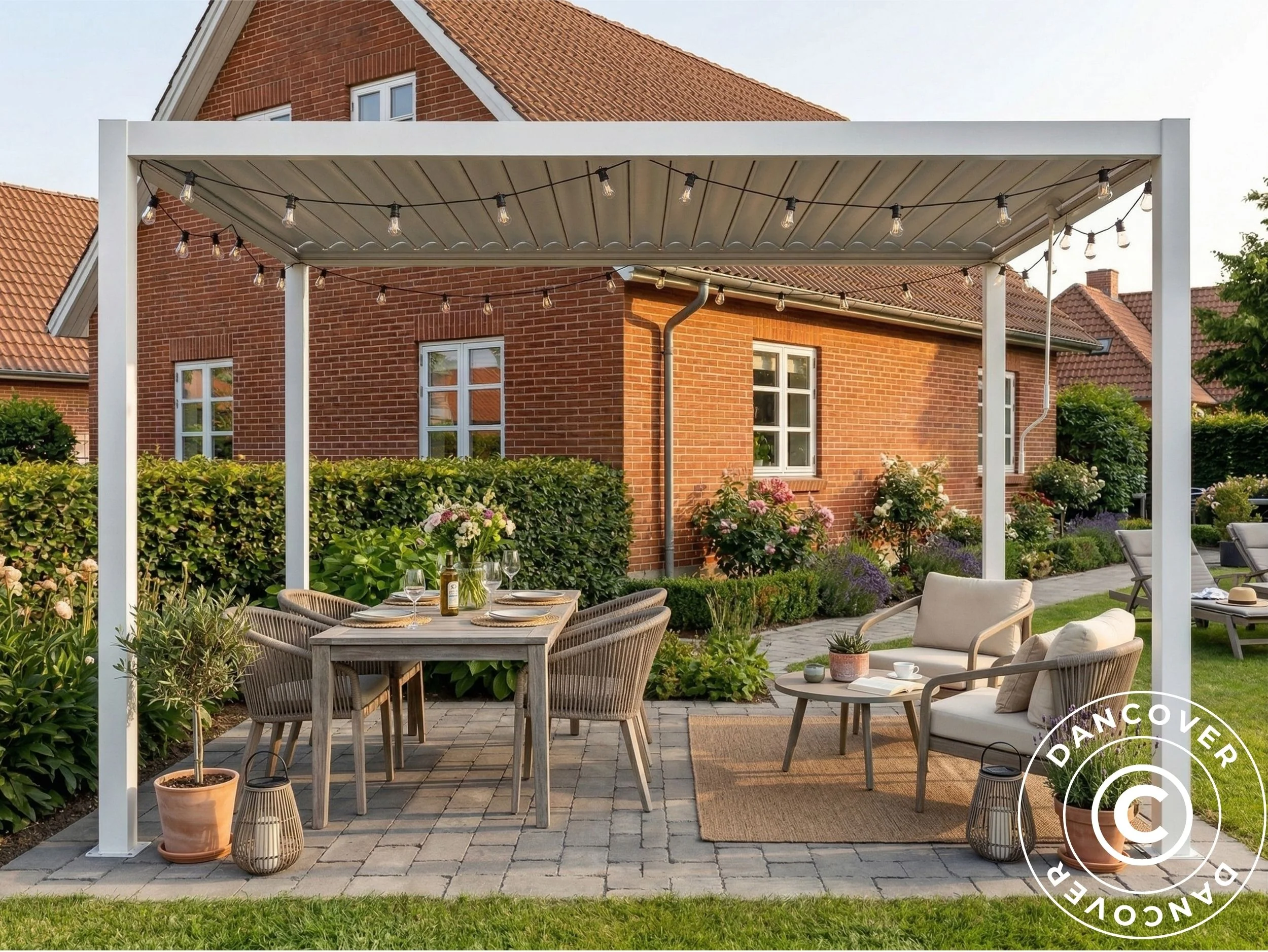 Pergola pawilon ogrodowy bioklimatyczny San Pablo Steel+, 3x4m, Biały - Image 2