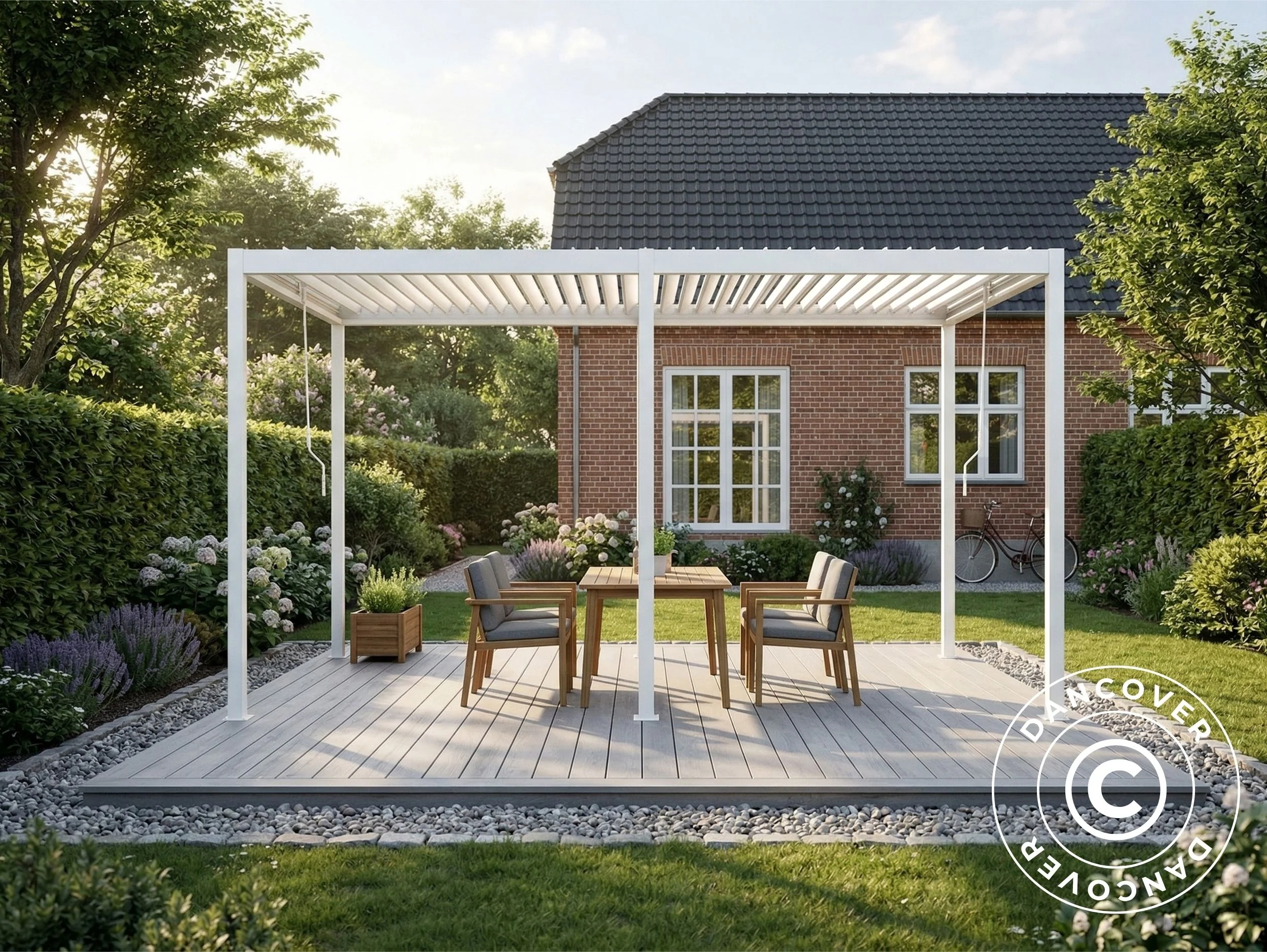 Pergola pawilon ogrodowy bioklimatyczny San Pablo Steel+, 3x5,8m, Biały - Image 2