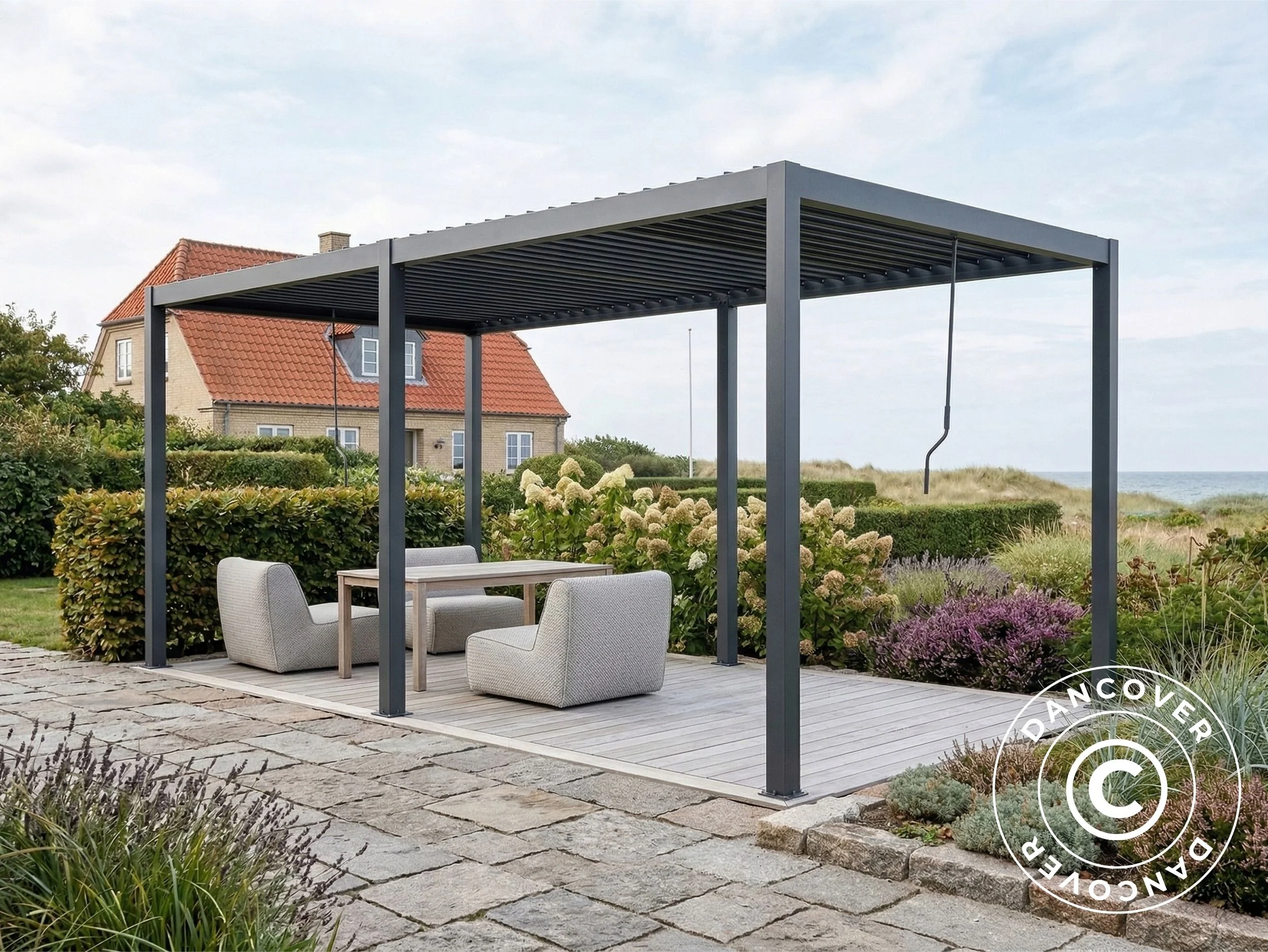 Pergola pawilon ogrodowy bioklimatyczny San Pablo Steel+, 3x5,8m, Czarny - Image 2