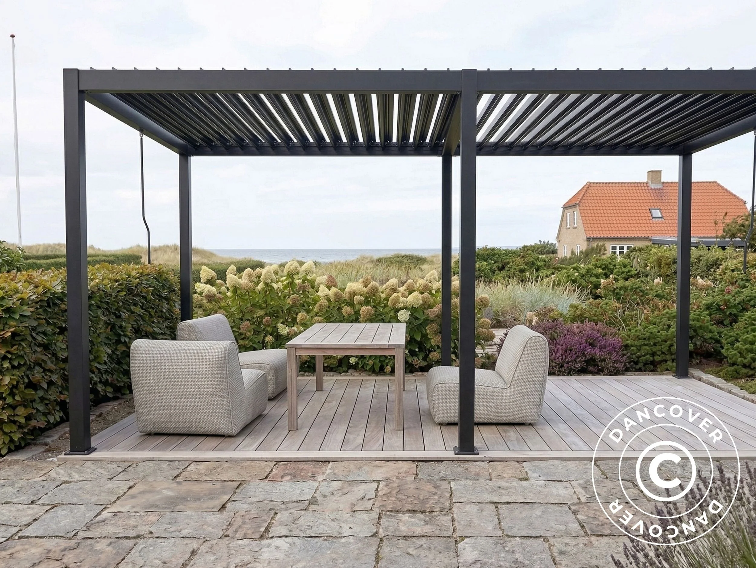 Pergola pawilon ogrodowy bioklimatyczny San Pablo Steel+, 3x5,8m, Czarny - Image 3