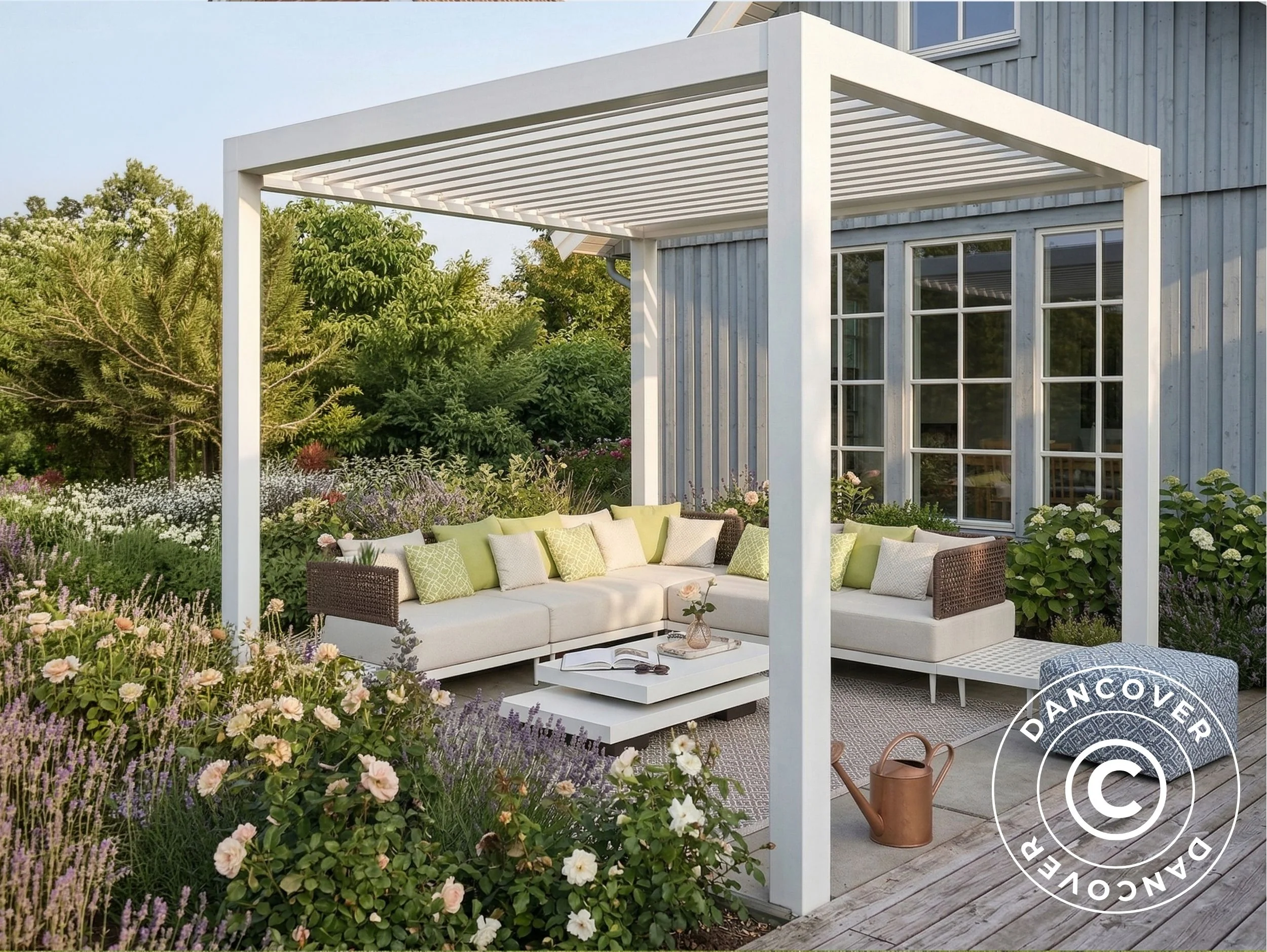 Pergola pawilon ogrodowy bioklimatyczny San Pablo Steel+, 4x4m, Biały - Image 2