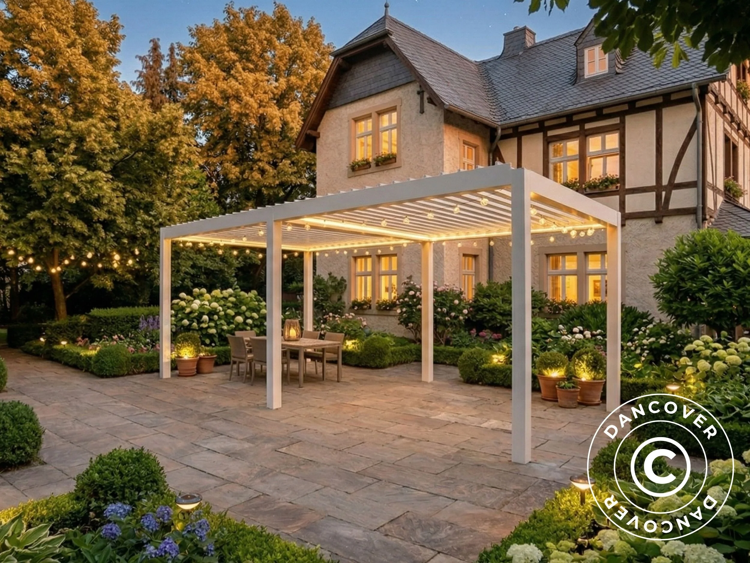 Pergola pawilon ogrodowy bioklimatyczny San Pablo Steel+, 4x5,8m, Biały - Image 3