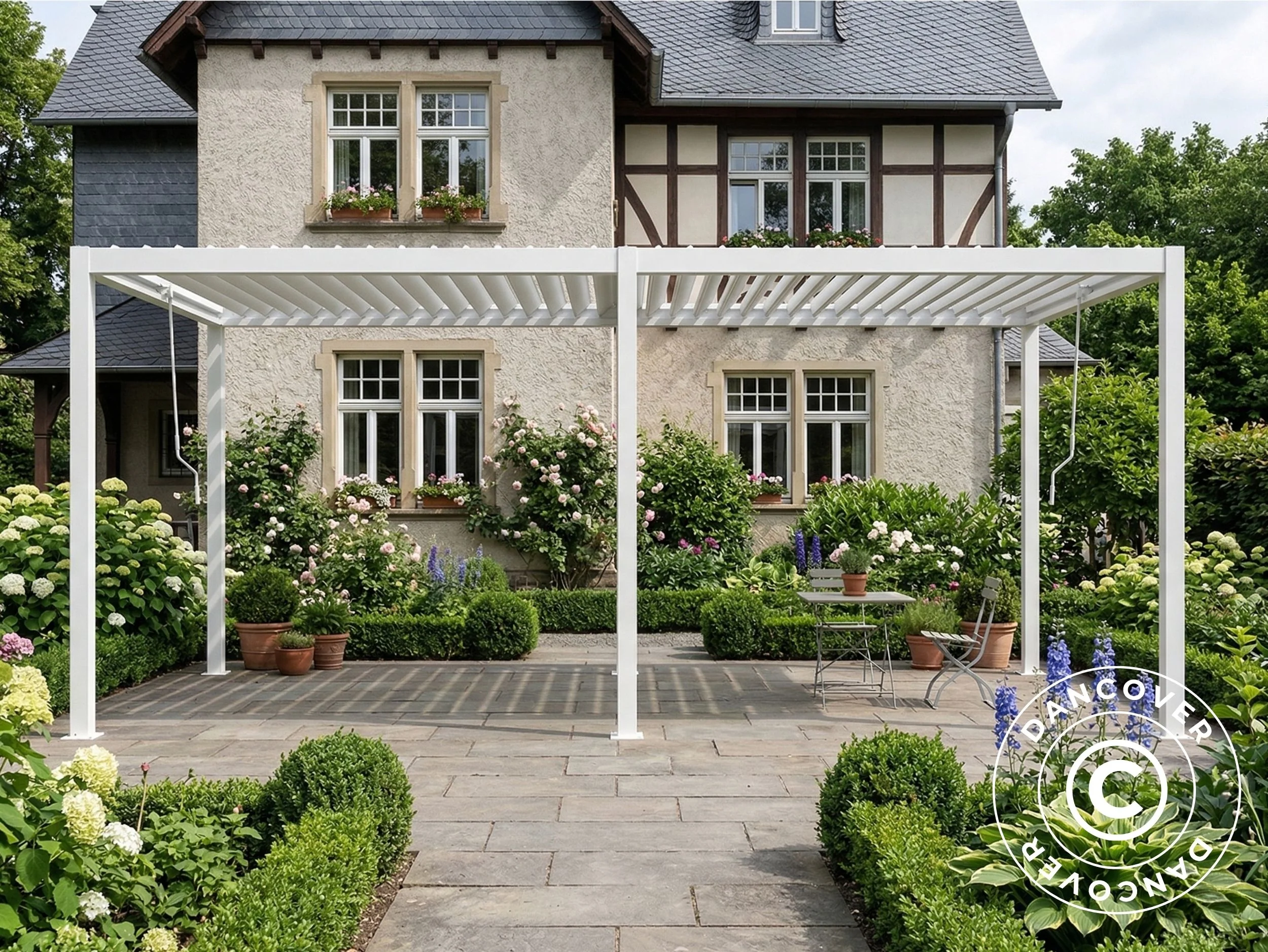 Pergola pawilon ogrodowy bioklimatyczny San Pablo Steel+, 4x5,8m, Biały - Image 5