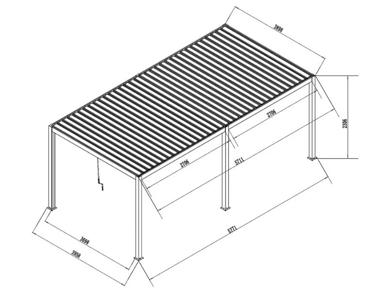 Pergola pawilon ogrodowy bioklimatyczny San Pablo Steel+, 4x5,8m, Biały - Image 6