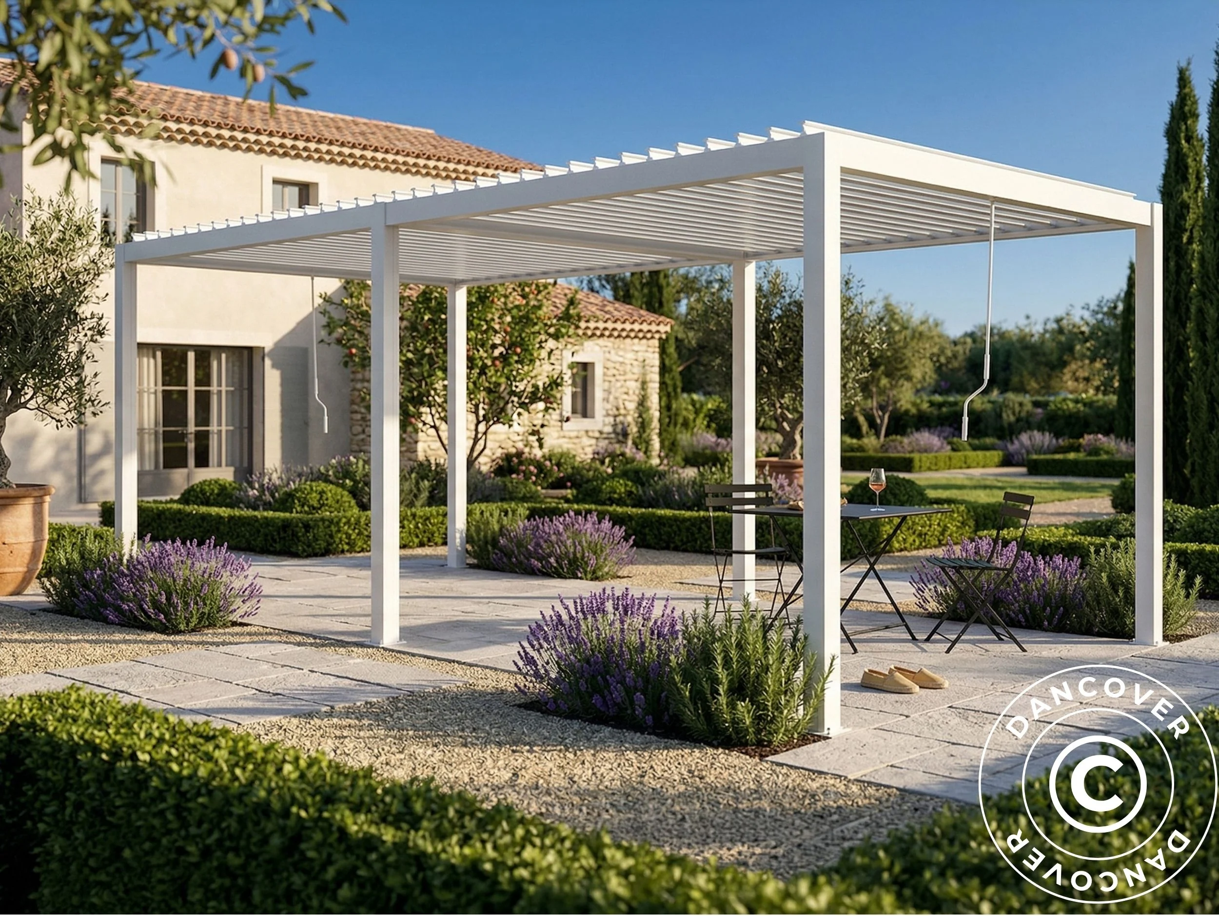 Pergola pawilon ogrodowy bioklimatyczny San Pablo Steel+, 4x7,8m, Biały - Image 2