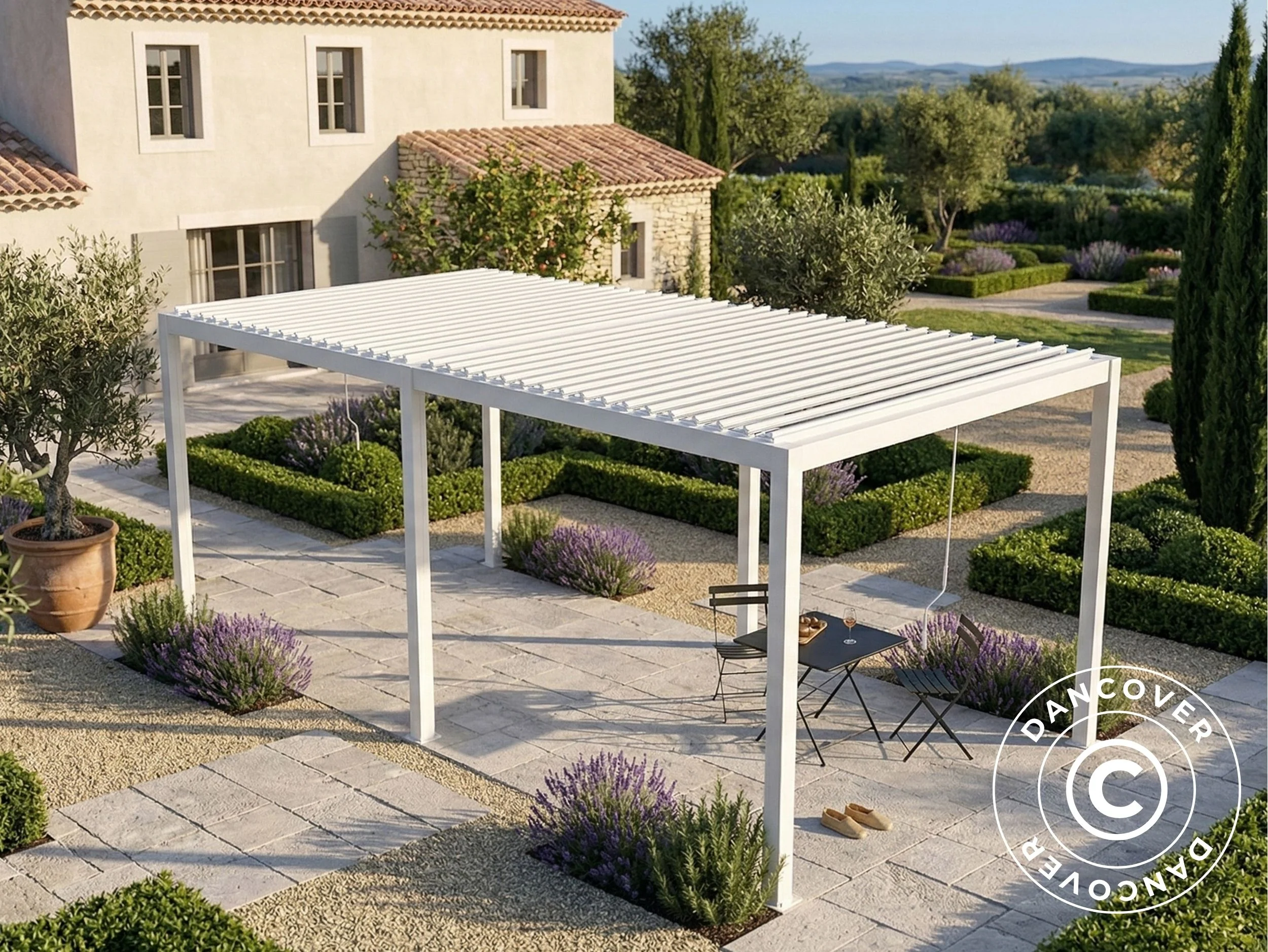 Pergola pawilon ogrodowy bioklimatyczny San Pablo Steel+, 4x7,8m, Biały - Image 3