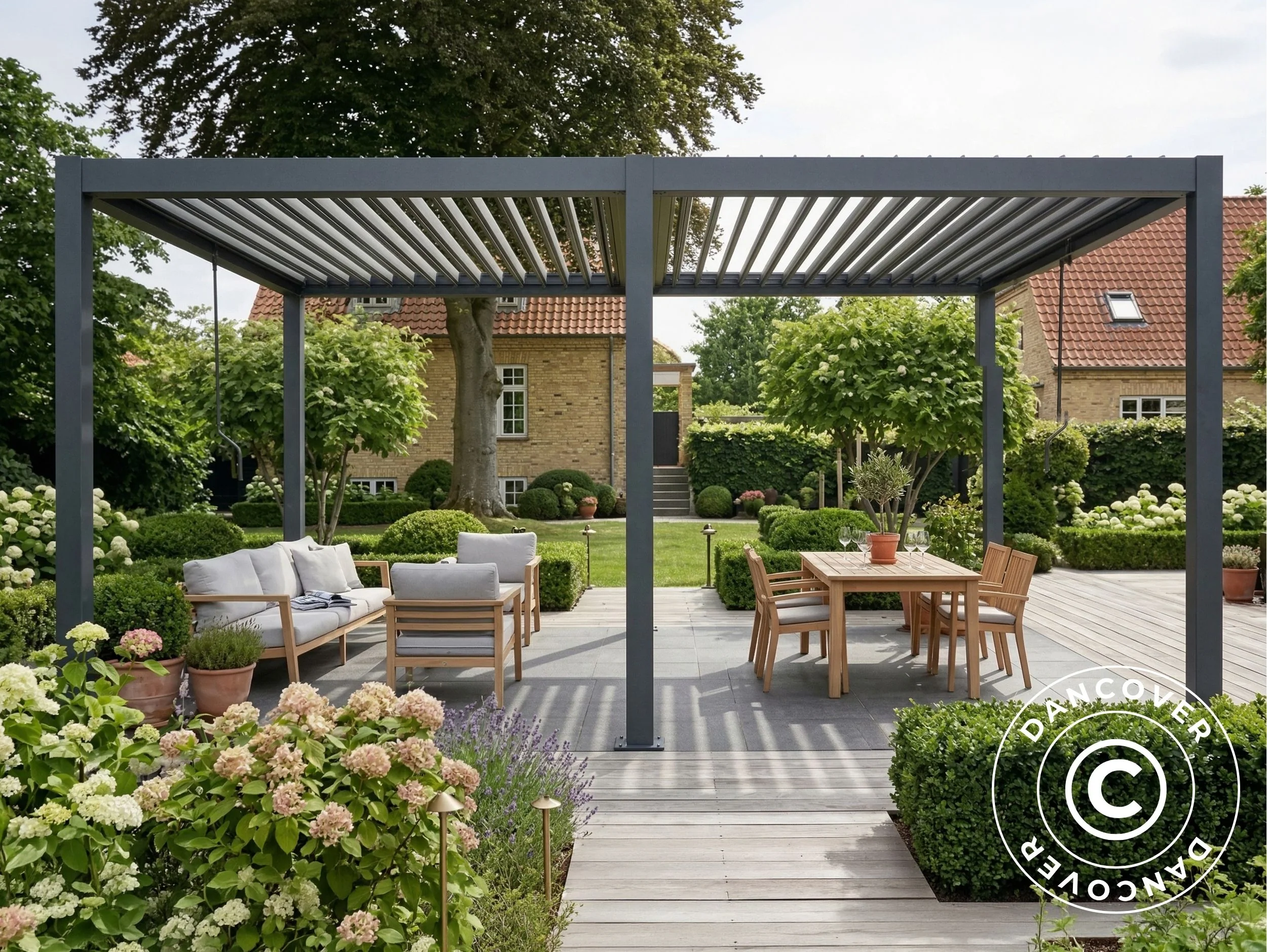 Pergola pawilon ogrodowy bioklimatyczny San Pablo Steel+, 4x7,8m, Czarny - Image 3