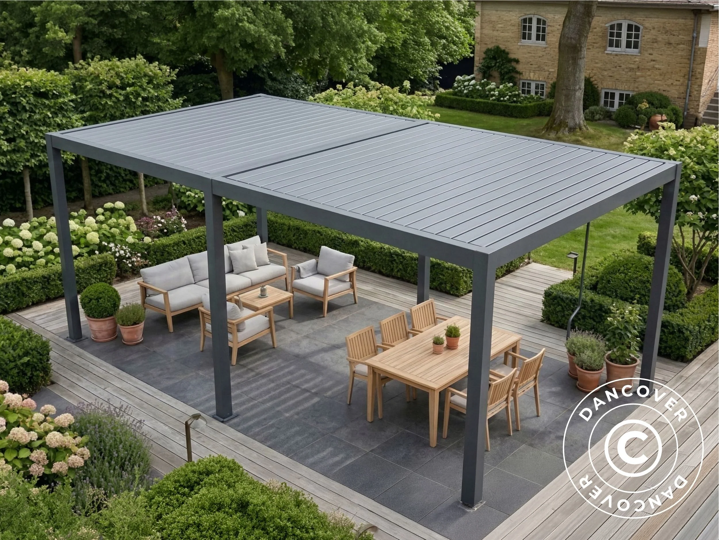 Pergola pawilon ogrodowy bioklimatyczny San Pablo Steel+, 4x7,8m, Czarny - Image 5