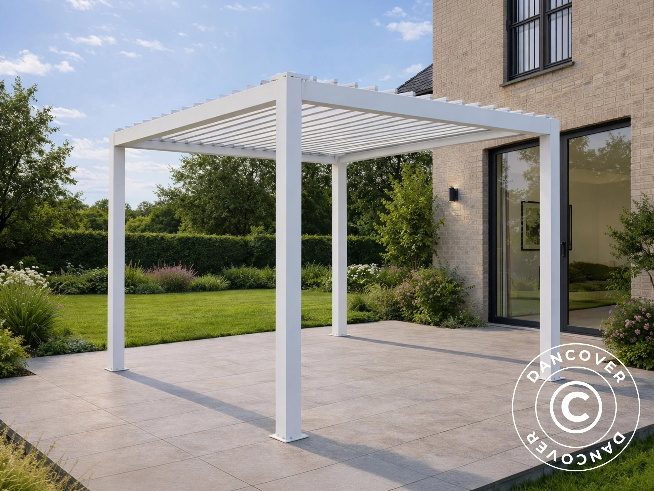 Pergola pawilon ogrodowy bioklimatyczny San Pablo Steel S80, 3x3m, Biały - Image 2