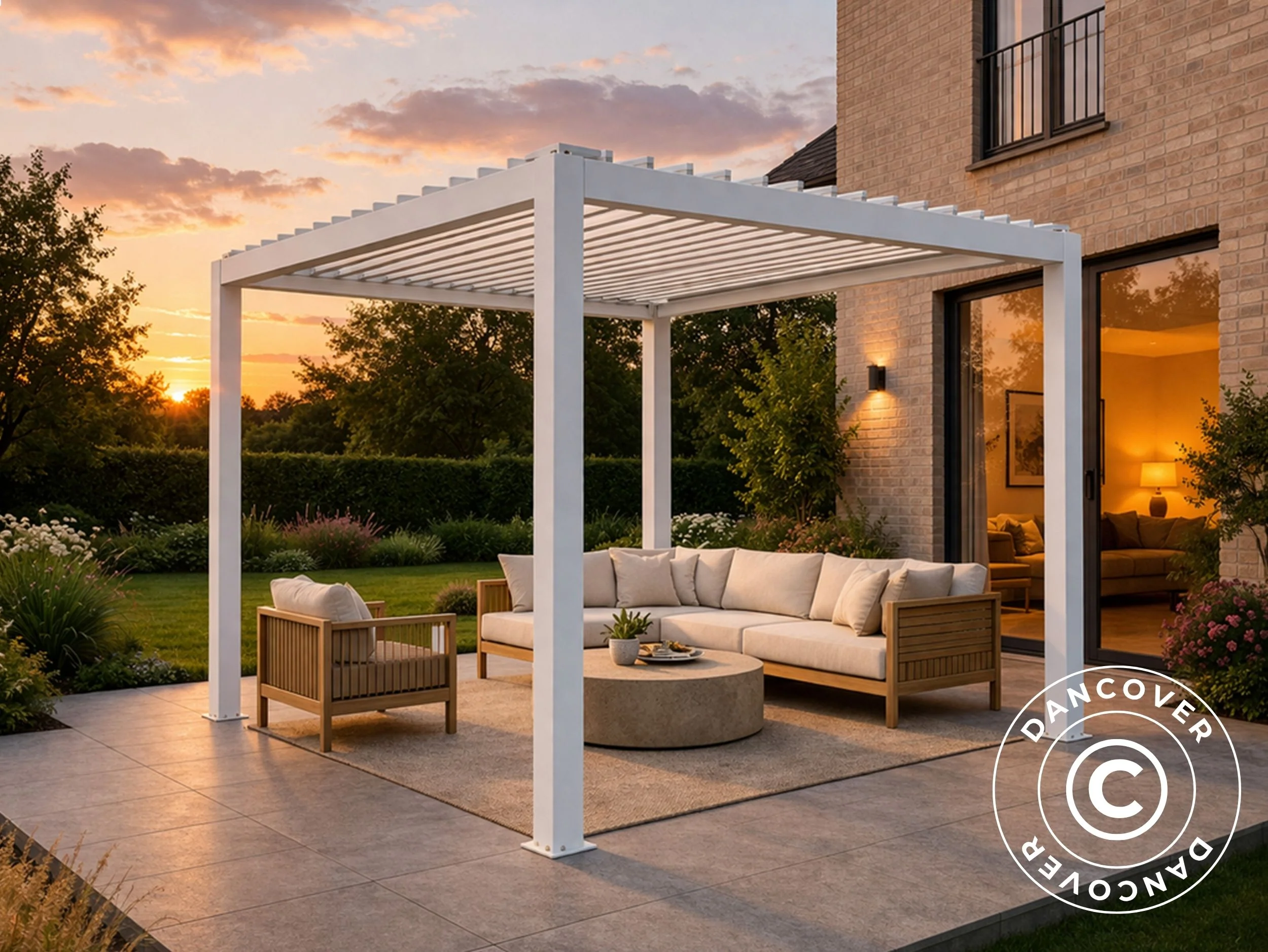 Pergola pawilon ogrodowy bioklimatyczny San Pablo Steel S80, 3x3m, Biały - Image 3