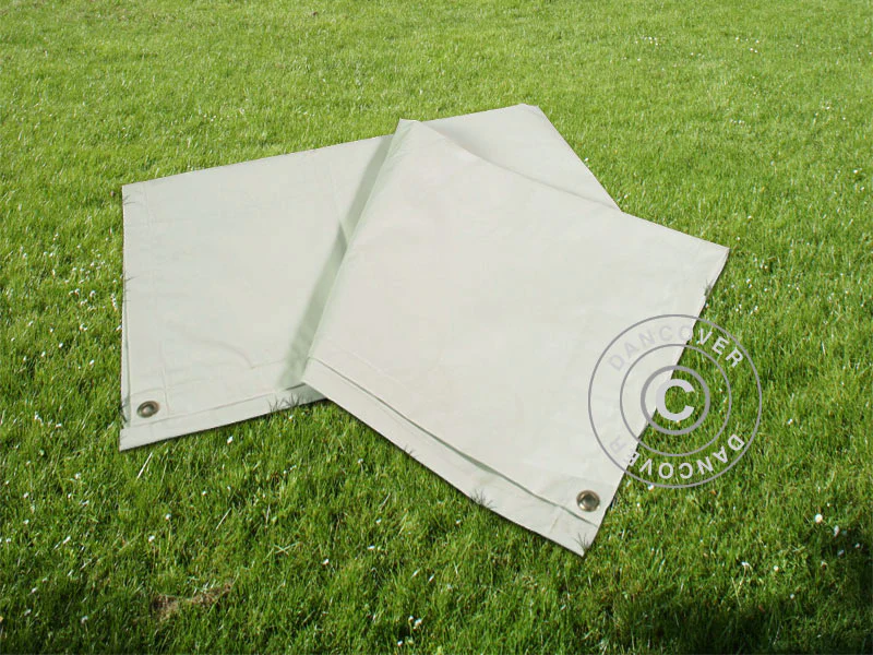 Plandeka, podłoga z plandeki - namiot garaż 3,76x7,2m PCV, Szary - Image 3