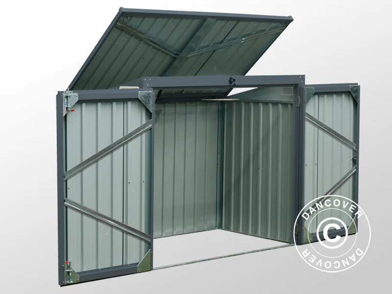 Podwójna zabudowa kosza na śmieci 1,58x1,01x1,34m, 1,6m², Antracyt - Image 3