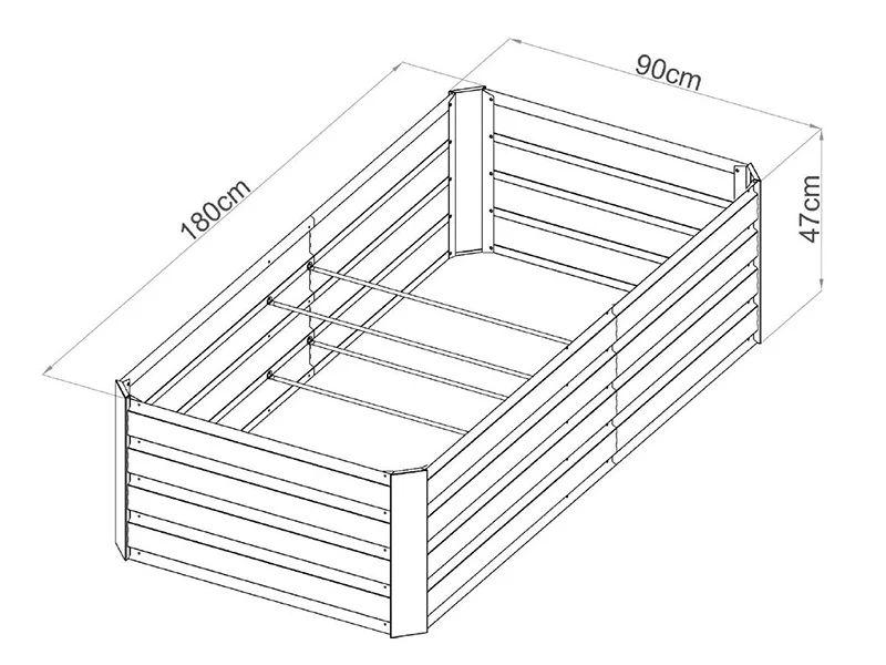 Podwyższona grządka ogrodowa, 0,9x1,8x0,47m, 800l, Antracyt - Image 7