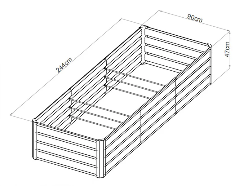 Podwyższona grządka ogrodowa, 0,9x2,44x0,47m, 1000l, Antracyt - Image 10