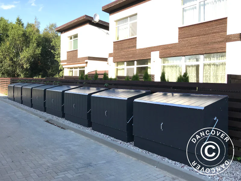 Schowek na rowery, Bicycle Storage Box, Trimetals , 1,96x0,89x1,33m, 1,74m², Antracyt - Image 3