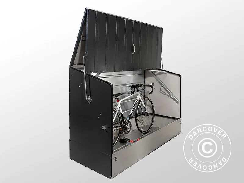 Schowek na rowery z rampą, Protect-a-Cycle, Trimetals, 1,96x0,89x1,33m, 1,74m², Antracyt - Image 10